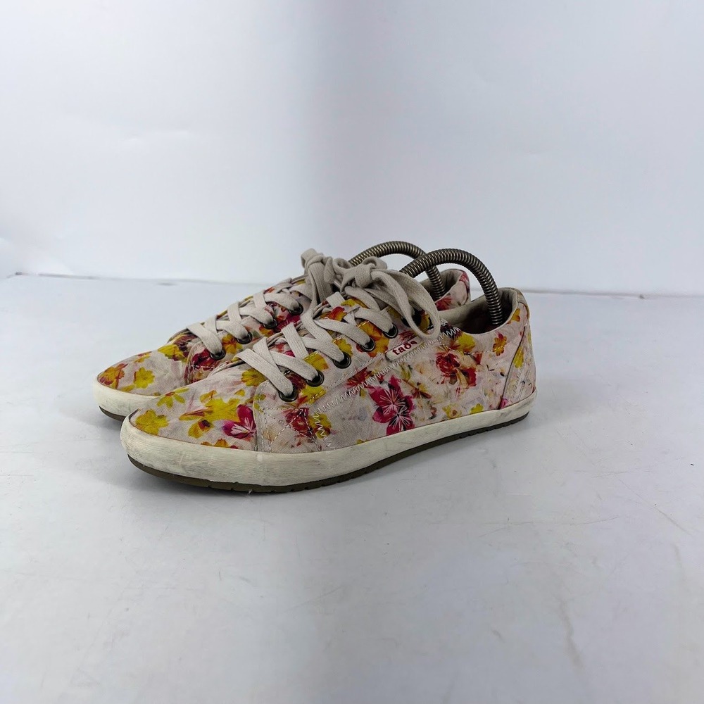Taos Star Floral Canvas Sneakers Womens 9.5 Multi Color STA-12844 Low Top Shoes‎